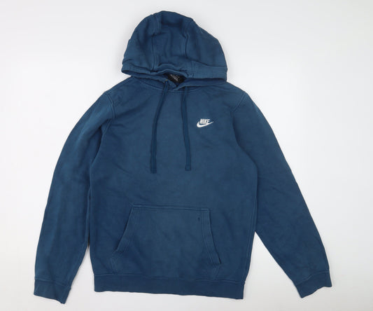 Mens UK XS Regular Nike Blue Pullover Hoodie