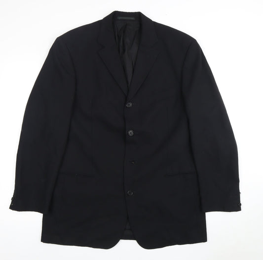 Hugo Boss Men's Black Wool Suit Jacket 42