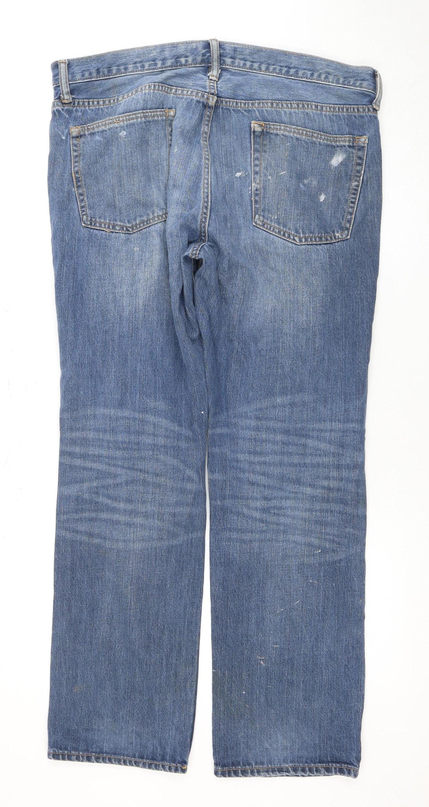 Gap Men's Blue Straight Jeans Size 34 - Denim Casual Wear