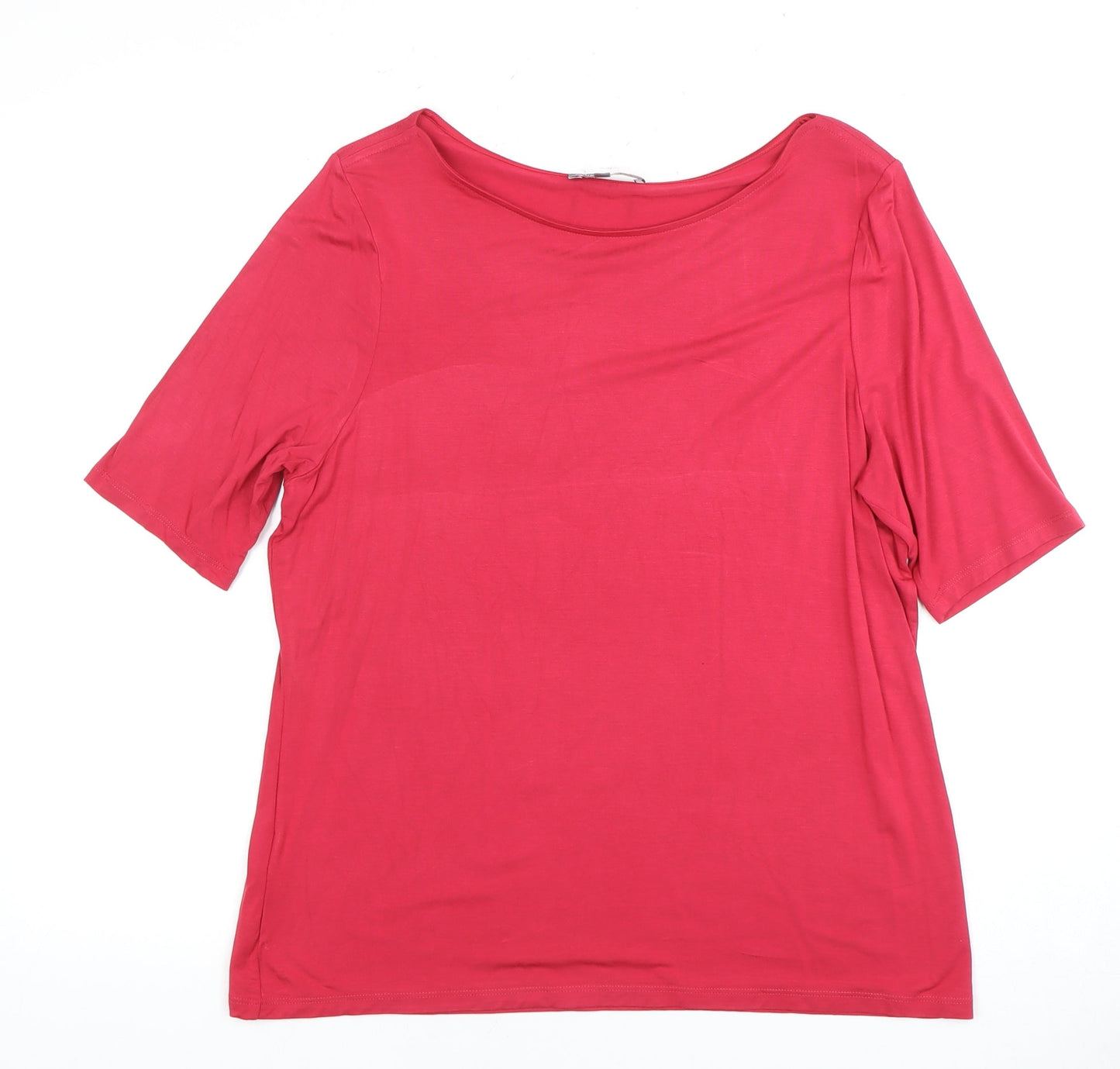 Laura Ashley Women's Red Boat Neck T-Shirt UK 16