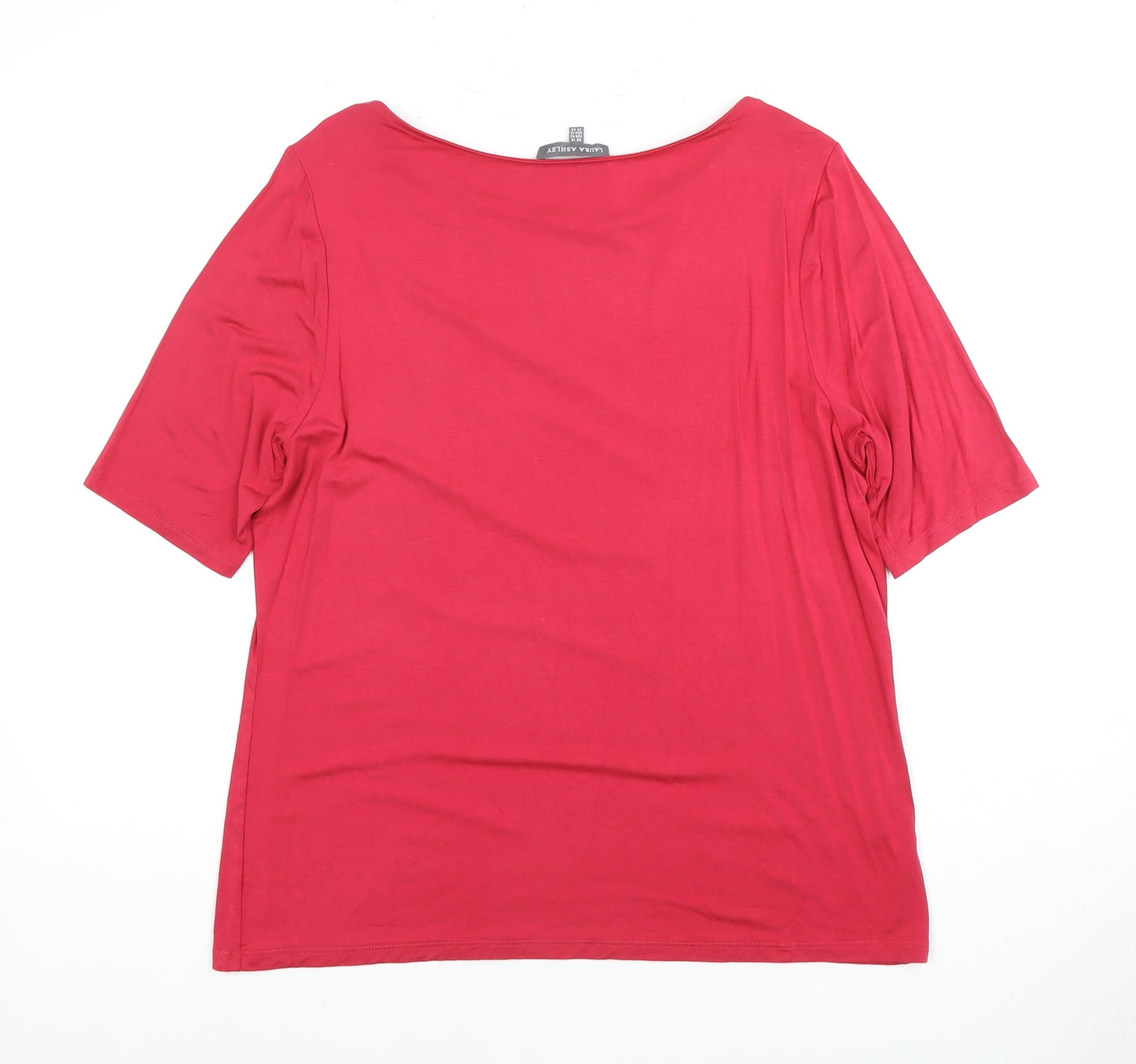 Laura Ashley Women's Red Boat Neck T-Shirt UK 16