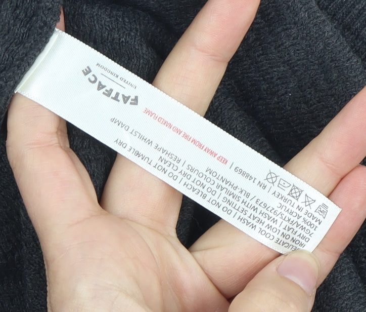 Fat Face Women's Black Cardigan, Size 10, Crew Neck