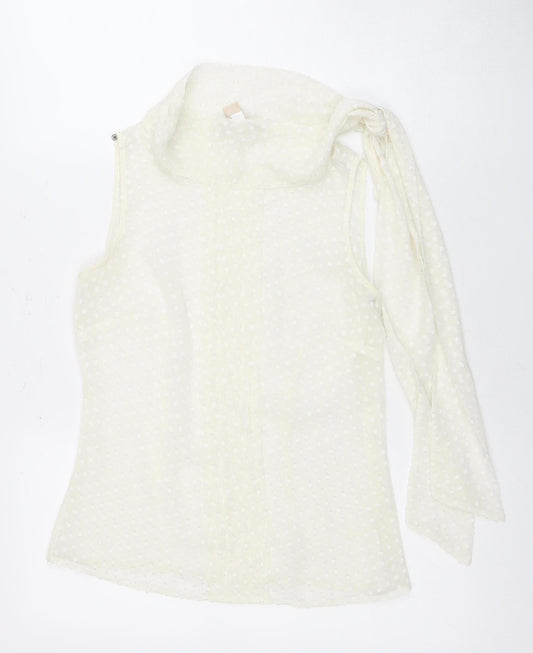 Womens UK Size 2 Banana Republic Ivory Polyester Blouse