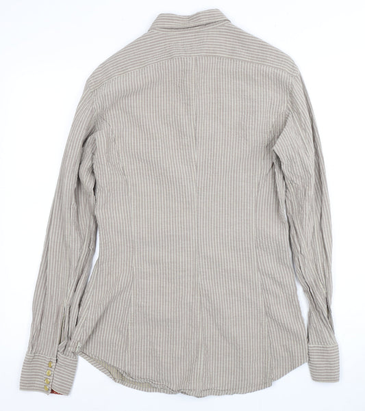 Unisex Adultss UK Size 15 1/2 Paul Smith Beige Linen Button-Up