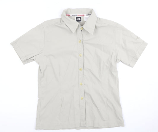 The North Face Grey Button-Up Shirt M Unisex Adults