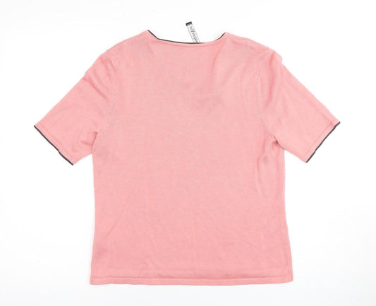 Womens UK Size S Jacques Vert Pink Viscose T-Shirt