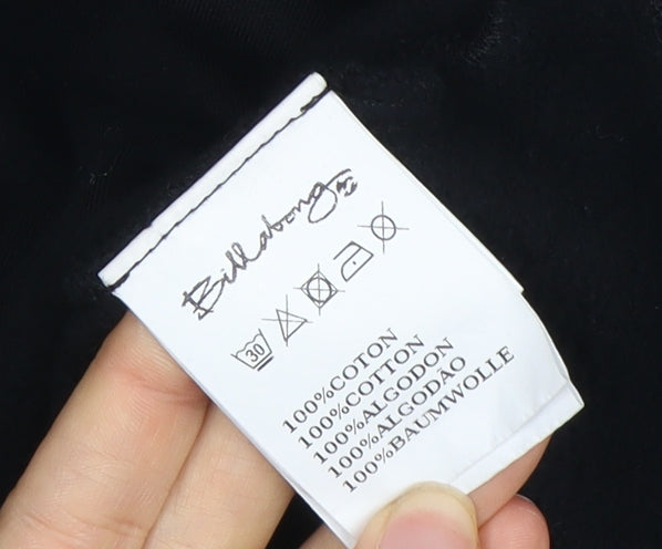 Billabong Black Hooded Dress M - Geometric Embroidery