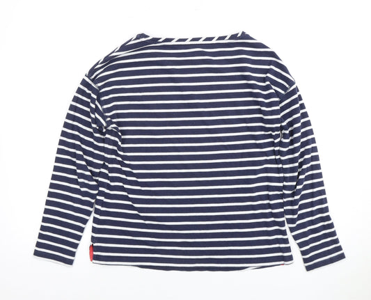Womens UK Size 6 Joules Blue 100% Cotton T-Shirt