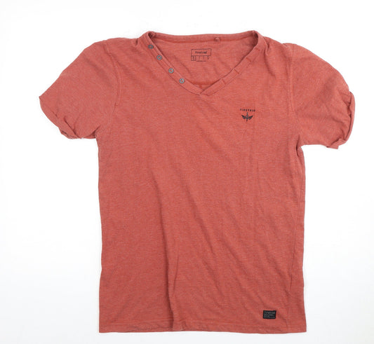 Firetrap Men's Red S V-Neck T-Shirt