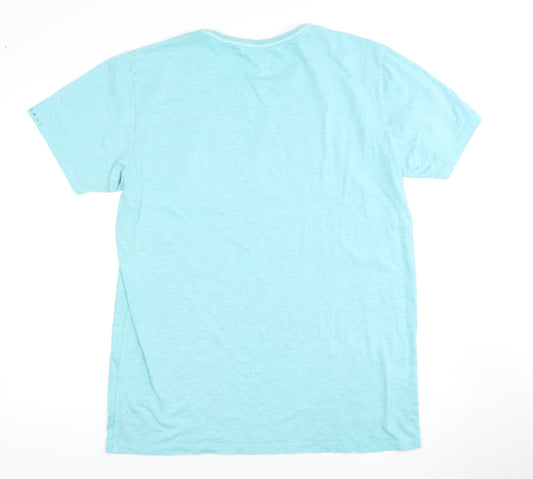 Billabong Men's Blue Cotton Crew Neck T-Shirt L