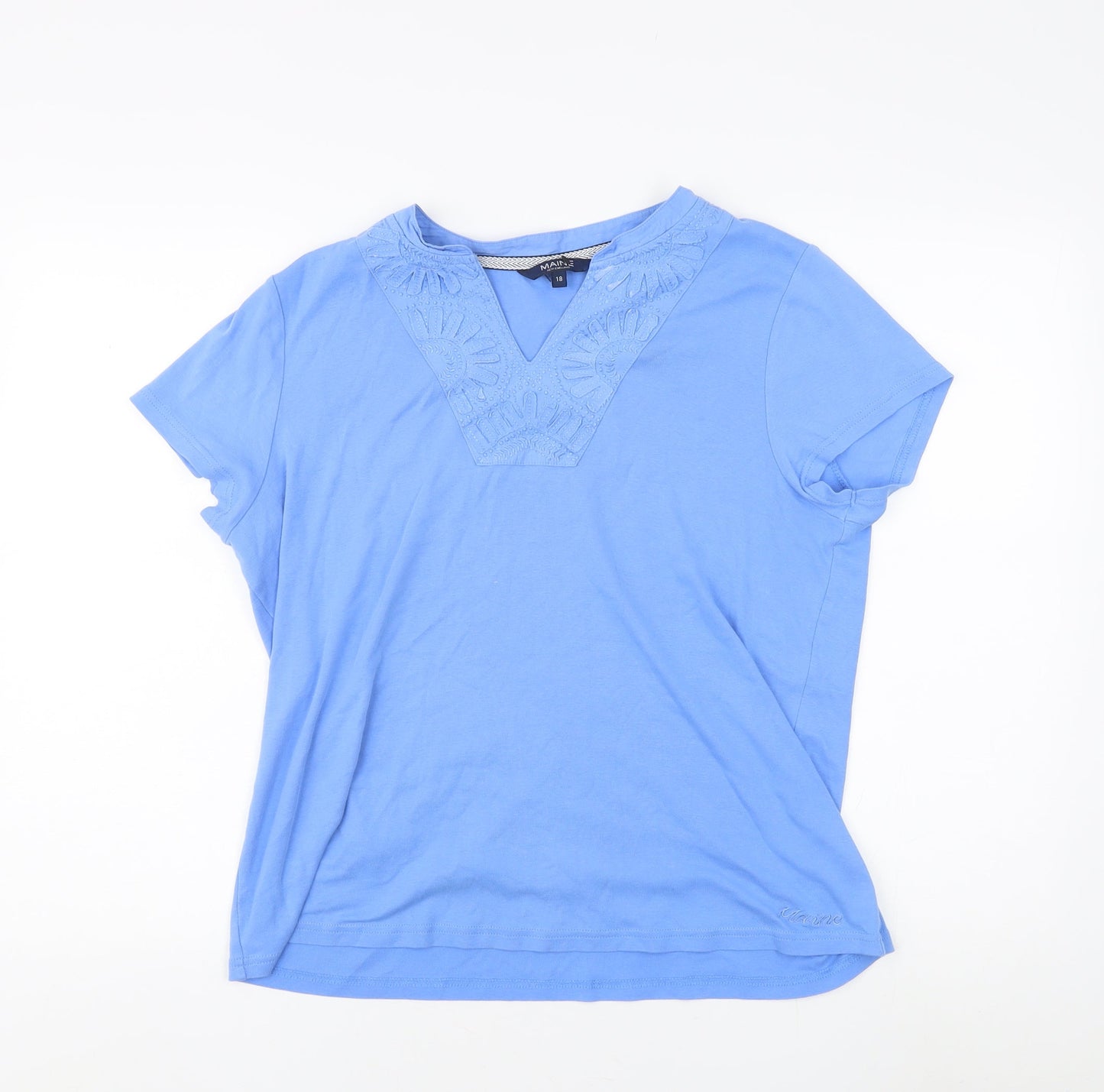 Maine New England Women's Blue T-Shirt, Size 18