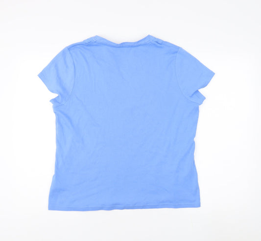Womens UK Size 18 Maine New England Blue Cotton T-Shirt