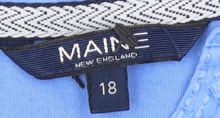 Maine New England Women's Blue T-Shirt, Size 18