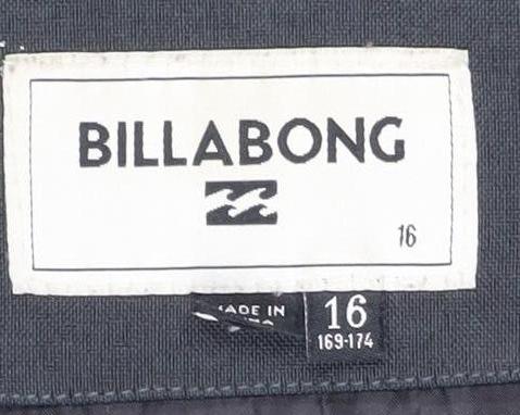 Billabong Men's Black Hooded Jacket Size 16