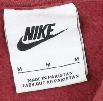 Nike Men's Red Pullover Hoodie, Medium, Logo Accent