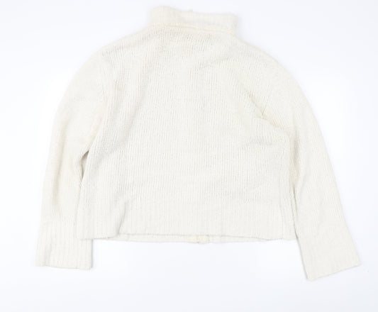 Weird Fish Men's White Knit Basic Jacket, Autumn Ready LL