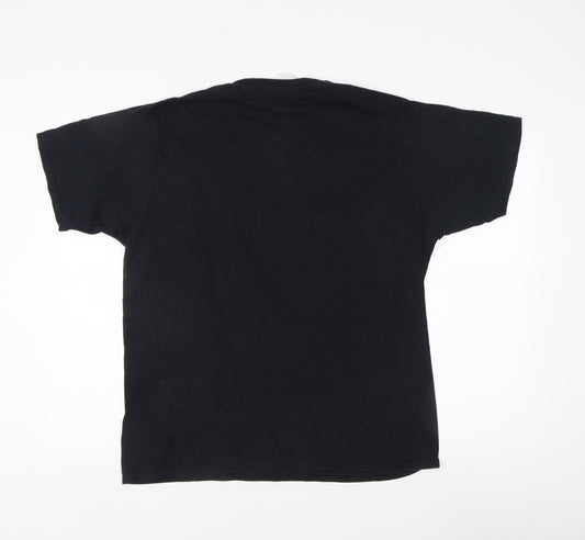 Unisex Adultss UK Size L Marvel Black 100% Cotton T-Shirt