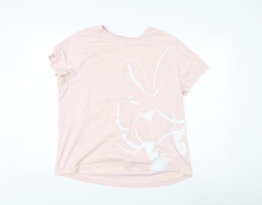 Womens UK Size XL Disney Pink Cotton T-Shirt