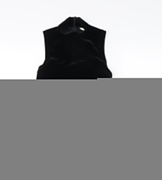 GAP Women's Black Velvet Mock Neck Sleeveless Tank XS