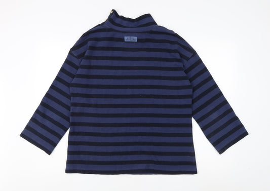 Fat Face Women's Blue Striped Pullover Sweatshirt UK 10