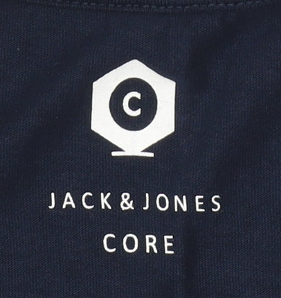 Jack & Jones Men's Blue Graphic Print T-Shirt L