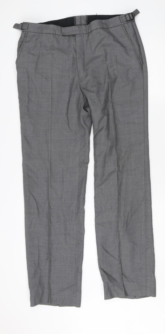 Russell Kollar Men's Grey 36 Regular Trousers