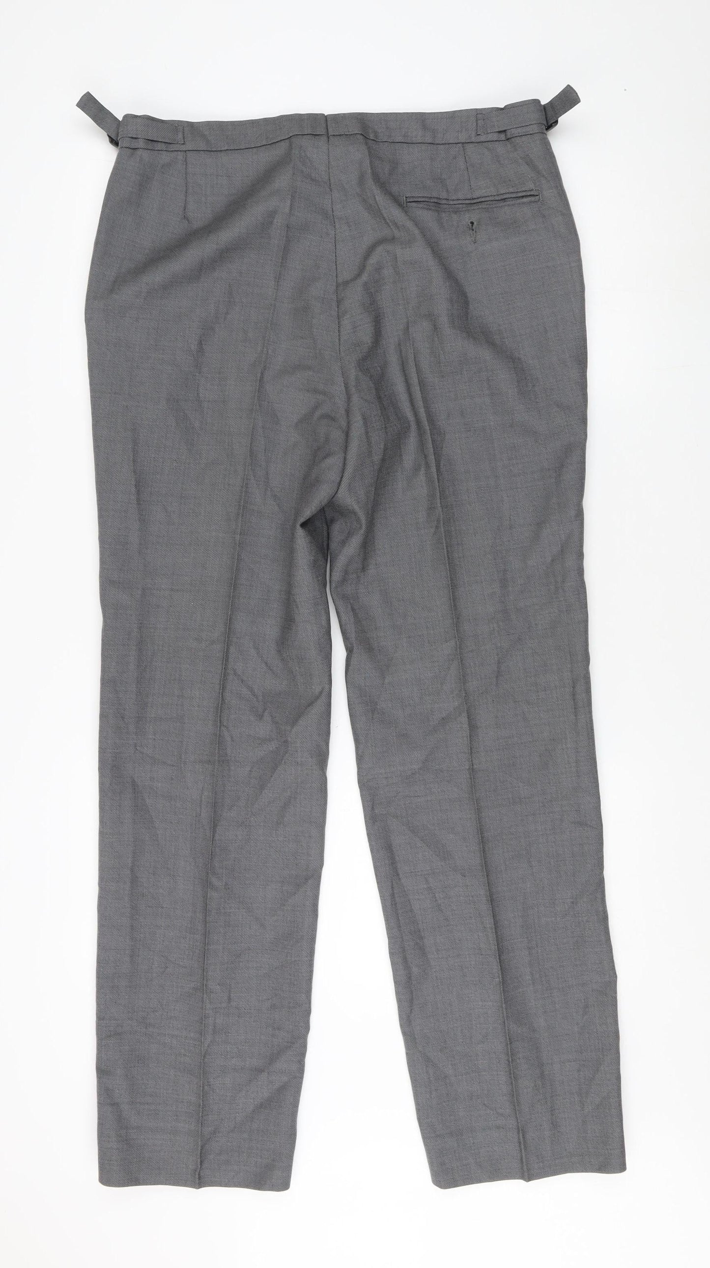 Russell Kollar Men's Grey 36 Regular Trousers