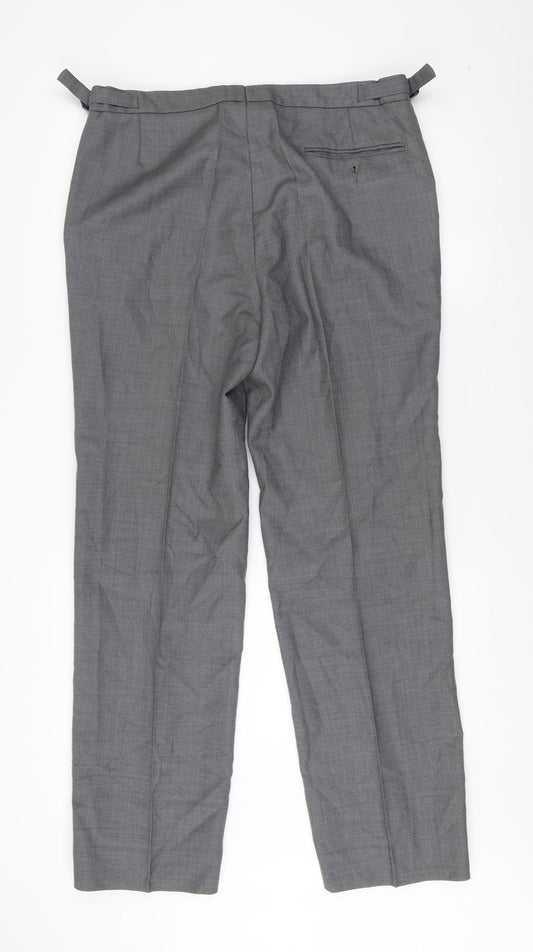 Russell Kollar Men's Grey 36 Regular Trousers