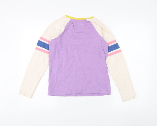 Boden Girls Purple Striped Long Sleeve T-Shirt 11-12 Years
