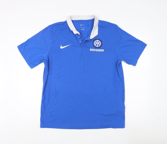 Nike Men's Blue Dri-FIT Polo Shirt L, Quick Dry, Casual