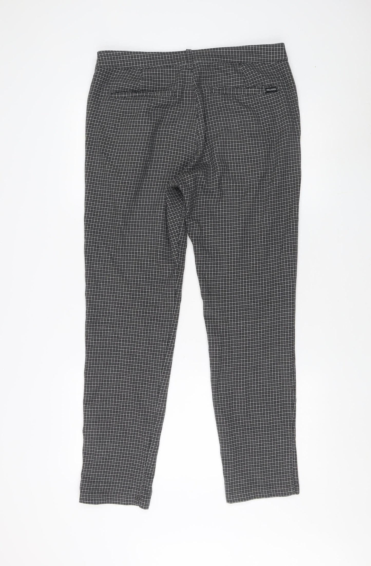 Hollister Women's Black Check Skinny Chino Trousers L