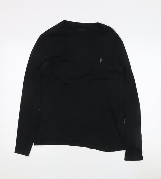 AllSaints Men's Black Small T-Shirt, Long Sleeve