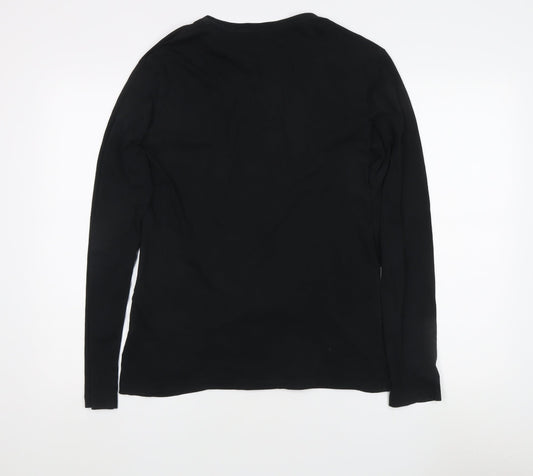 AllSaints Men's Black Small T-Shirt, Long Sleeve