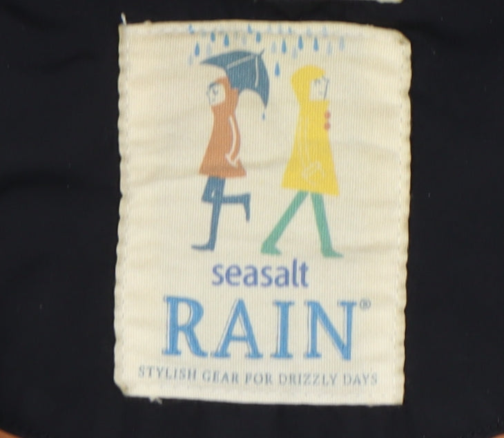 Seasalt Women's Black Hooded Rain Coat Size 8