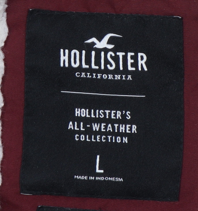 Hollister Men’s Red Parka Jacket L