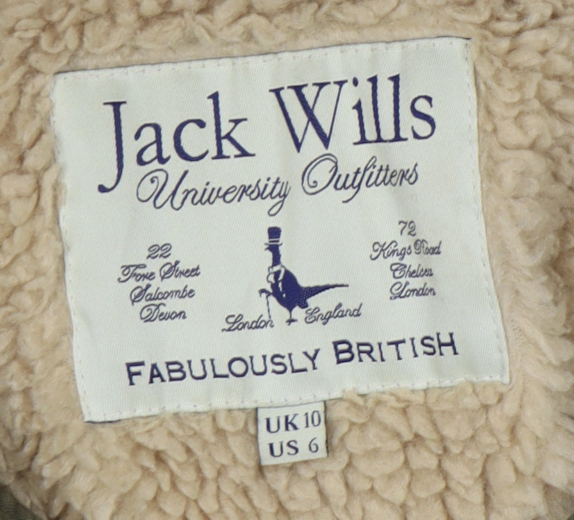 Jack Wills Women's Green Parka Coat Size 10