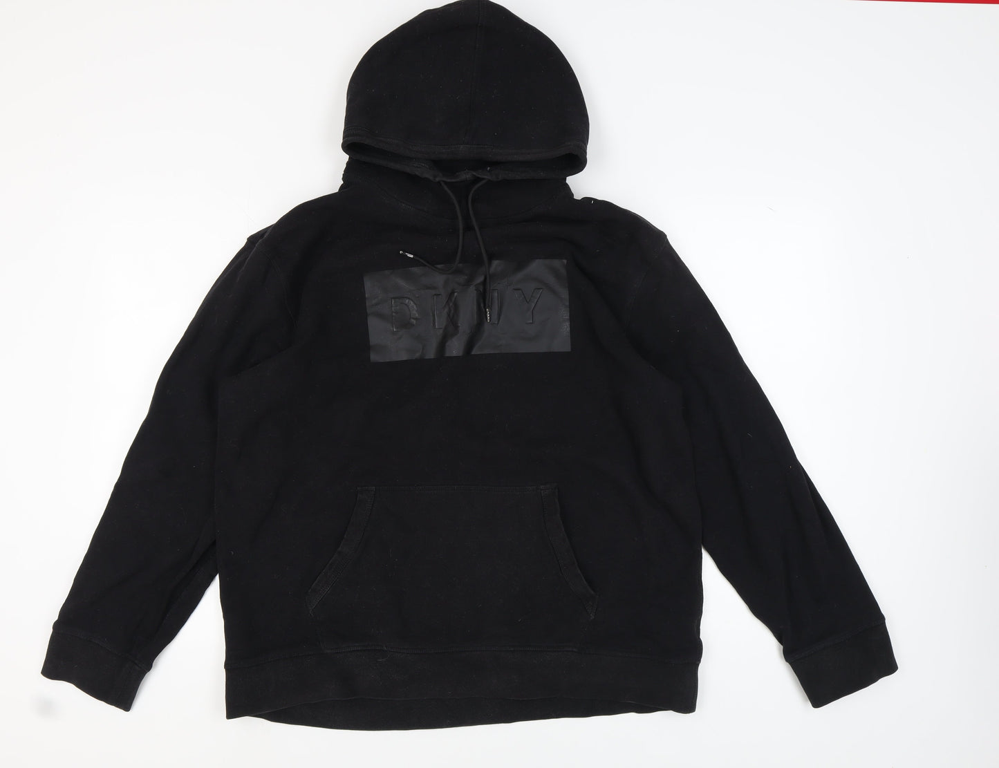 DKNY Unisex Black Pullover Hoodie XL - Casual Comfort