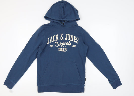 Jack & Jones Men's Blue Hoodie, M, Pullover Style