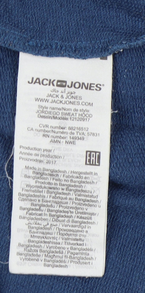 Jack & Jones Men's Blue Hoodie, M, Pullover Style