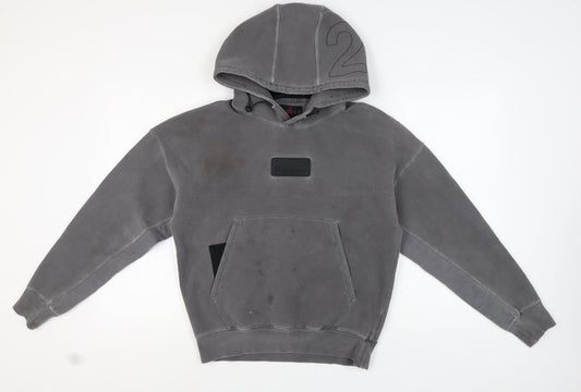 Mens UK S Regular Nike Grey Pullover Hoodie