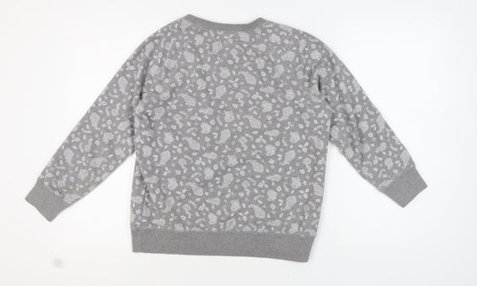 Jack Wills Women's Grey Paisley Pullover Sweatshirt Size 12