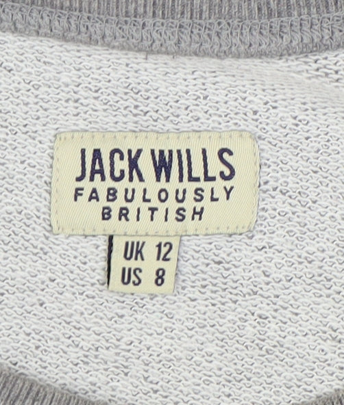 Jack Wills Women's Grey Paisley Pullover Sweatshirt Size 12