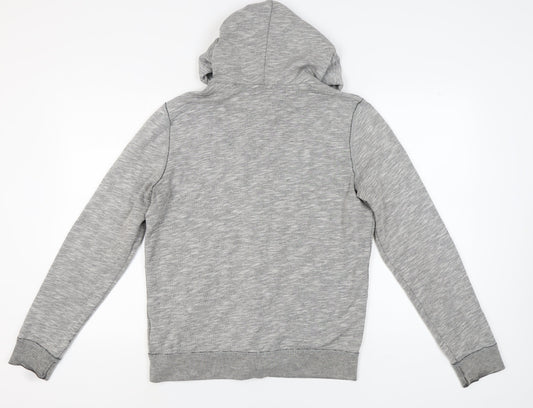 Hollister Men's Grey Full Zip Hoodie, Size M