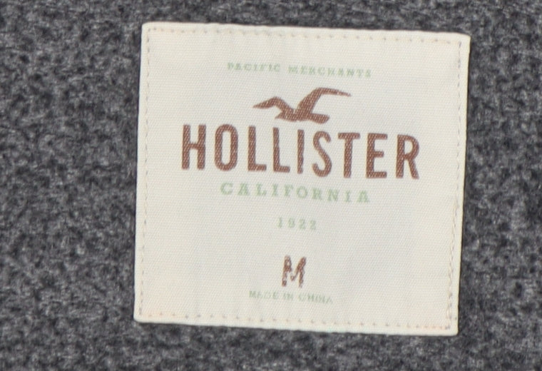 Hollister Men's Grey Full Zip Hoodie, Size M