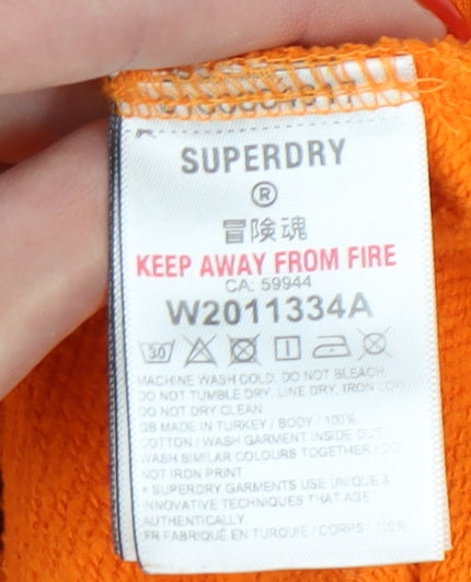 Superdry Women's Orange Pullover Hoodie, Size 10
