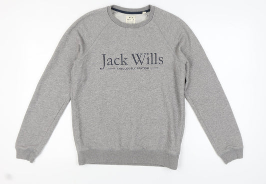 Jack Wills Men's Grey Pullover Sweatshirt, Size S