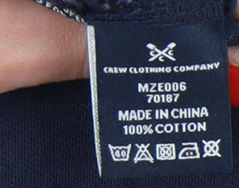 Crew Clothing Men's Blue Logo Sweatshirt, Size S