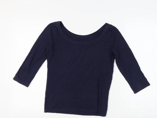 J.Crew Women's Blue 3/4 Sleeve Scoop Neck Top S