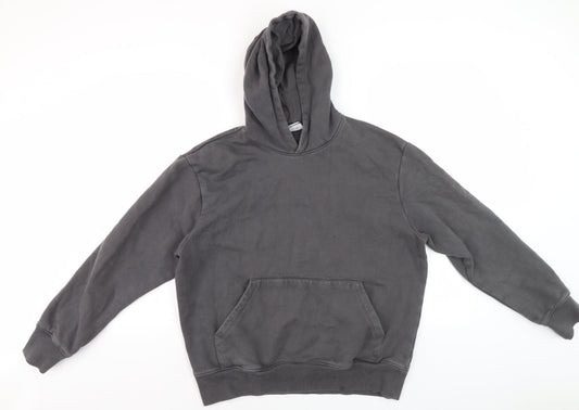 Additional front view of ASOS DESIGN Men's Grey S Pullover Hoodie Fleece
