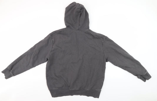 ASOS DESIGN Men's Grey S Pullover Hoodie Fleece